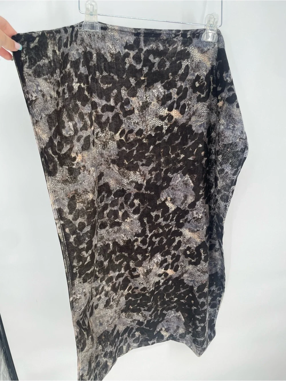 Animal Print Gray Brown Silence + Noise Soft Oversized Tube Scarf Circle Scarf